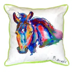 Betsy Drake Nellie Horse Extra Large 20 X 24 Indoor / Outdoor Pillow