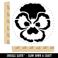 Pansy Annual Flower Self-Inking Rubber Stamp Ink Stamper for Stamping Crafting Planners Blue