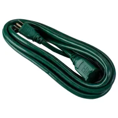 Northlight Outdoor Commercial 3-Prong Extension Power Cord with Outlet Block - 12' - Green Multicolor