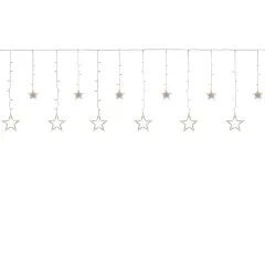 Northlight LED Star Curtain Christmas Lights - Clear - 17' Clear Wire - 138ct
