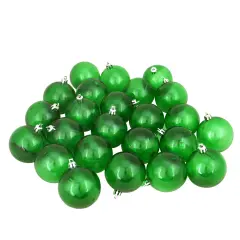 Northlight Shatterproof Transparent Christmas Ball Ornaments 2.5" (60mm) - Green - 60ct