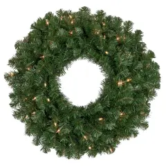 Northlight Pre-Lit Deluxe Windsor Pine Artificial Christmas Wreath - 36" - Clear Lights Green
