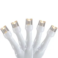 Northlight 10 B/O Warm White LED Wide Angle Christmas Lights - 3 ft White Wire Clear