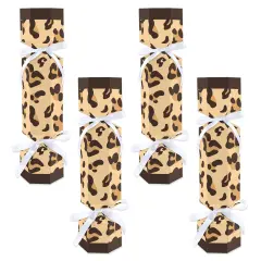 Big Dot of Happiness Leopard Print - No Snap Cheetah Party Table Favors - DIY Cracker Boxes - Set of 12