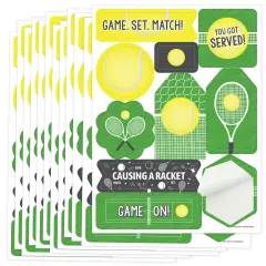 Big Dot of Happiness You Got Served - Tennis - Baby Shower or Tennis Ball Birthday Party Favor Sticker Set - 12 Sheets - 120 Stickers