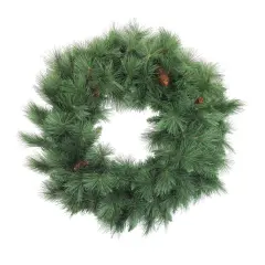 Northlight Mixed White Valley Pine with Pine Cones Artificial Christmas Wreath - 36" - Unlit Green