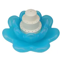 Swim Central Triple Tier Flower Blossom Swimming Pools Water Fountain - 11" - Blue