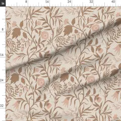 Various Fabrics by the Yard or Fat Quarter Vintage Rustic Botanical Vine Neutral Earth Tones Custom Printed Fabric by Spoonflower