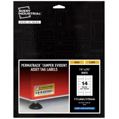 Avery PermaTrack Tamper-Evident Asset Tag Labels, 1-1/4" x 2-3/4", 112 Asset Tags (60536)
