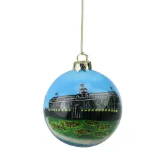 Roman San Francisco Golden Gate Bridge and Lighthouse Christmas Ball Ornament 3.25" (82mm) Blue