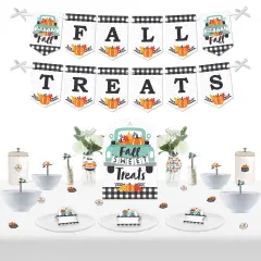 Big Dot of Happiness Happy Fall Truck - DIY Harvest Pumpkin Party Fall Treats Signs - Snack Bar Decorations Kit - 50 Pieces