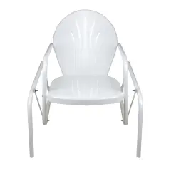 Northlight Outdoor Retro Metal Tulip Glider Patio Chair, White