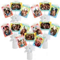 Big Dot of Happiness Party Time - Happy Birthday Party Picture Centerpiece Sticks - Photo Table Toppers - 15 Pieces