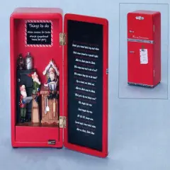 Roman 7" Red and Black Fridge Full of Elves LED Lights Christmas Figurine