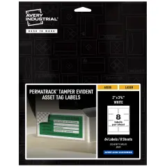 Avery PermaTrack Tamper-Evident Asset Tag Labels, 2" x 3-3/4", 64 Asset Tags (60538)