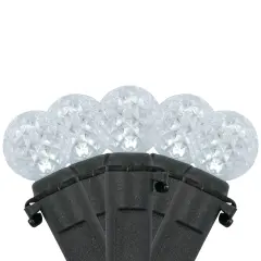 Northlight LED G12 Berry Christmas Lights - Pure White - 16' Black Wire - 50ct