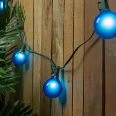 Northlight G50 Globe Satin Finish Christmas String Lights - Blue - 13.75' Green Wire - 15ct