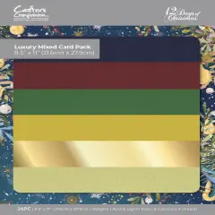 Twelve Days Of Christmas Card Pack 8.5"X11"-Luxury Mixed