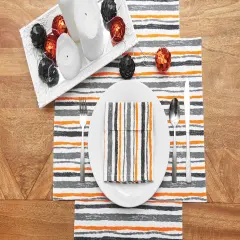 Spooky Stripe Cotton Printed Halloween Napkin Set of 6