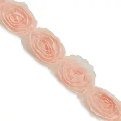 5 Yards of Rosalinda 1 1/2" Circular Floral Trim | 5 yard cut Pink