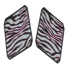 Set of 2 Pink Safari Zebra Striped Plasticlear Utility Mats