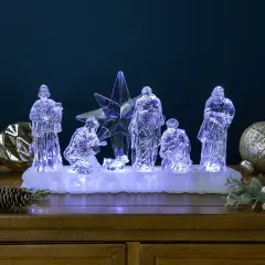 Northlight LED Lighted Nativity Scene Acrylic Christmas Decoration - 12.25" Clear