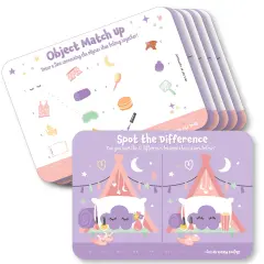 Big Dot of Happiness Pajama Slumber Party - 2-in-1 Girls Sleepover Birthday Party Cards - Activity Duo Games - Set of 20