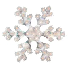 Northlight Lighted Holographic Snowflake Christmas Window Decoration - 12" - Clear Lights Silver