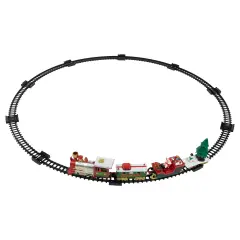 Northlight 31pc Battery Operated Lighted and Animated Christmas Tree Train Set with Sound Silver