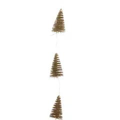 Northlight LED Lighted Battery Operated Mini Sisal Tree Christmas Garland - 8' - Gold - Warm White