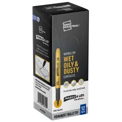 Avery UltraDuty Marks A Lot Permanent Markers, Bullet Tip, Water Resistant, Industrial Grade Ink, 12 Black Markers (29840)