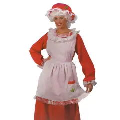 Fun World Red and White Plush Velour Mrs. Santa Claus Women Adult Christmas Costume - One Size