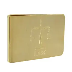 Gold Plated Etched Law Scales Money Clip