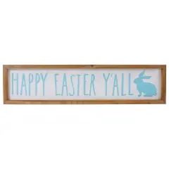 Northlight Wooden Framed "Happy Easter Y'all" Spring Wall Sign - 26" White