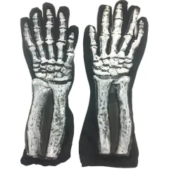 Adults Undead Skeleton Exposed Rotted Flesh Gloves Costume Accessory