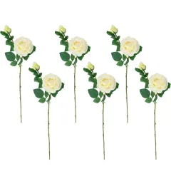 Northlight Real Touch&trade; White Artificial Rose Stems, Set of 6 - 26"