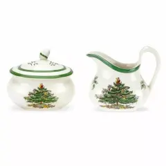 Spode Christmas Tree Sugar & Creamer Set, 16 oz. Sugar & 8 oz. Creamer