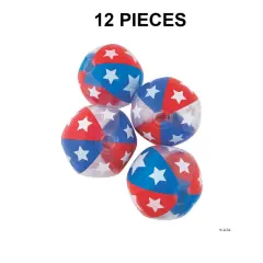 Inflatable 11" Red White Blue Medium Beach Balls - 12 Pc.