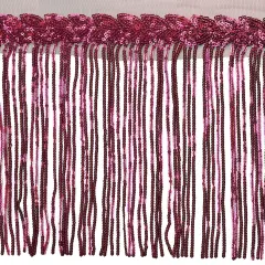 5 Yards of Blame Sequined Leaf Vine Fringe | 5 yard cut Wine