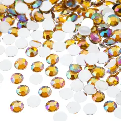 John Bead 6mm (SS28) Round Acrylic Flat Back Rhinestones, 1000pcs Gold AB