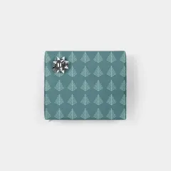 Blue Minimal Christmas Trees Holiday Gift Wrap