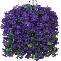 Artificial Hanging Flowers in 12 inch Basket