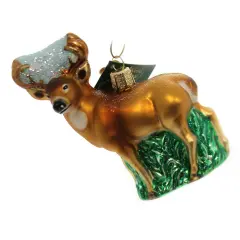Old World Christmas 4.0 Inch Whitetail Deer Tree Ornament , Ornament Antlers Wildlife Brown