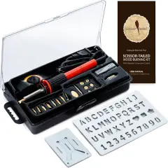 Wood Burning Kit 22PCS, Adjustable Temperature Pen with 18 Tips&Accessories All in a Storage Case - Complete Gift for Mastering The Art of Pyrography