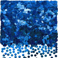 Sparkle Blue Foil Metallic Round Table Confetti Decor Circle Dots Mylar Table Scatter Confetti Wedding Bachelorette Under the Sea Ocean Theme Baby Shower Birthday Party Confetti Decorations, 60g
