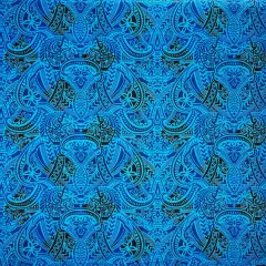 1 Yard Traditional Polynesian Tattoo All Over Design Peachskin Fabric For Apparel 45 Inch LightBlueRoyalBlack