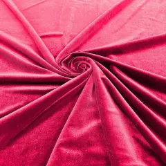 1 Yard Premium Stretch Velvet Fabric Apparel Crafting Material 58/60" Wide Hot Pink