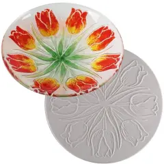10.25" dia. x 0.5" Tulip Texture Glass Fusing Kiln Mold
