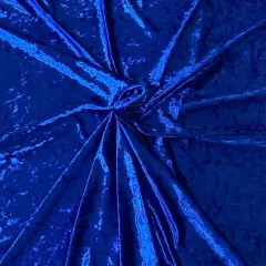 1 Yard Crushed Stretch Velvet Fabric for Apparel Costumes Leggings Tops 60" Width Royal Blue