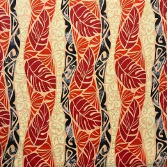 1 Yard Monstera Tribal Print Polyester Glitter Fabric 60 Inch Width Orange